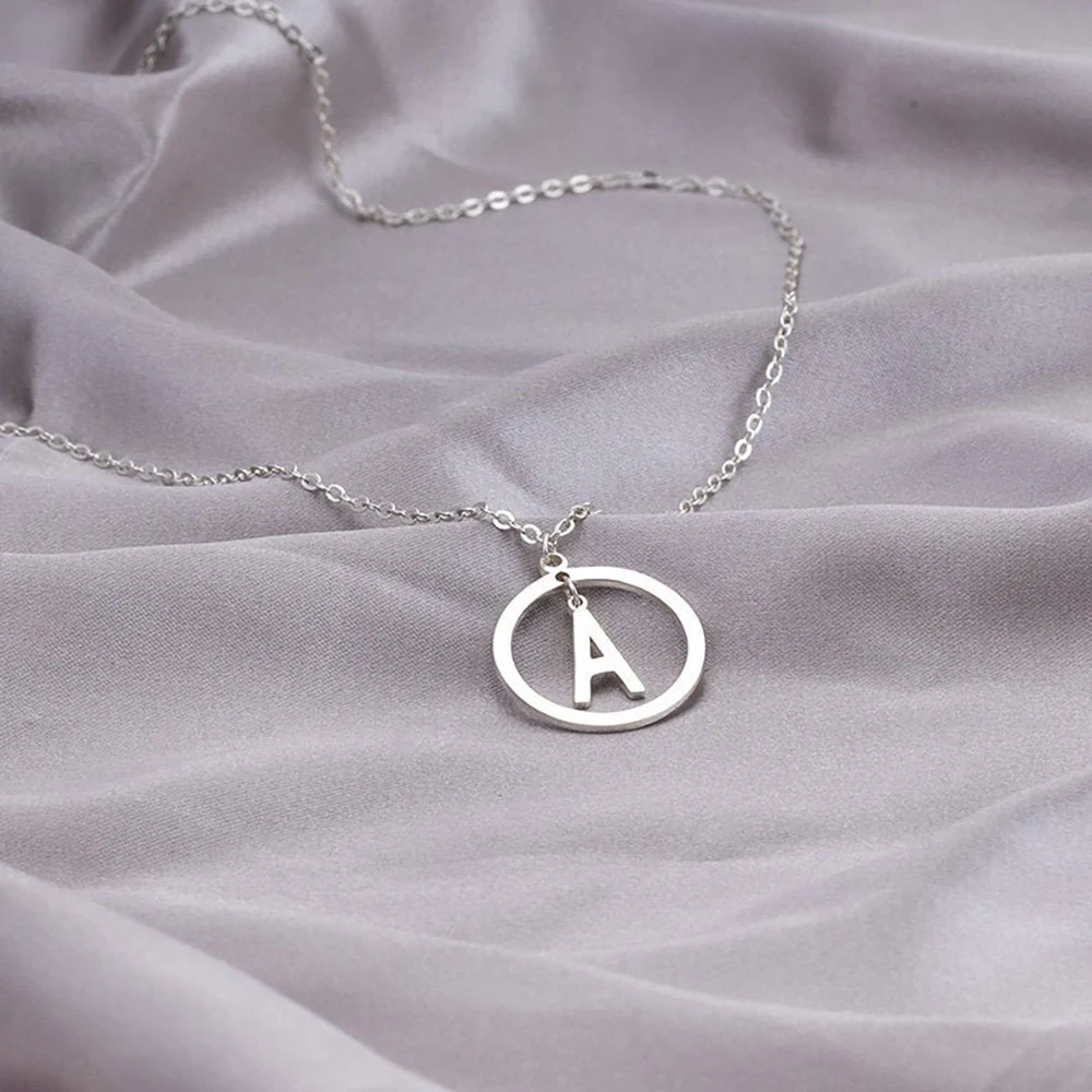 

Necklace for Women Custom Personalized Initials A-Z 26 Letters Pendant Stainless Steel Gold Chain Jewelry Collares Para Mujer