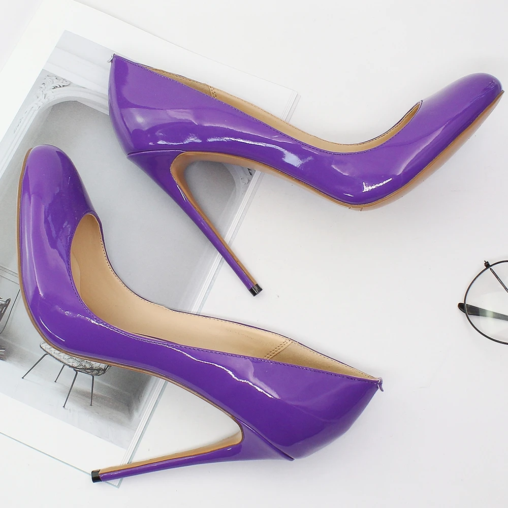 

Brand Spring New Leather Thin High Heels Woman Sexy Pumps Fashion Ladies Office Party Heeled Shallow Stiletto Round Toe Shoes