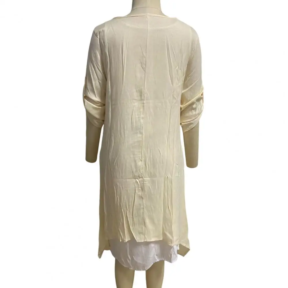 

Платье-миди с круглым вырезом и пуговицами, 2 шт./компл.