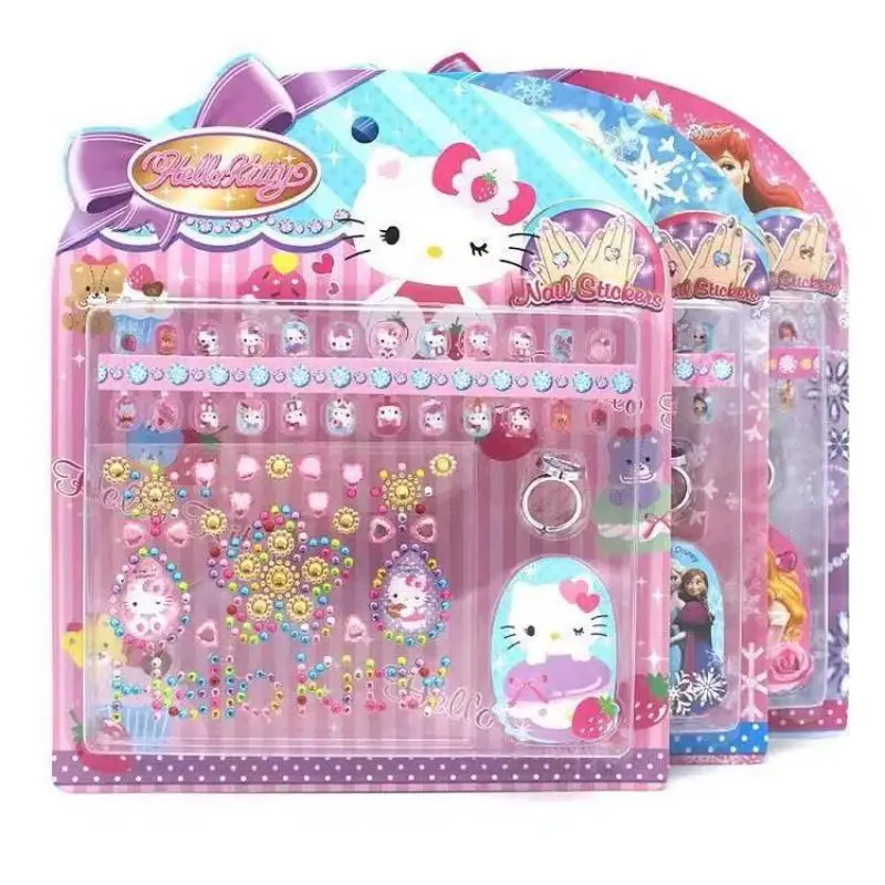 

Kawaii Sanrios Орнамент Мультфильм Hellokitty аниме милая творческая кукла Дети Водонепроницаемый принцесса дизайн ногтей Наклейка декоративные игру...