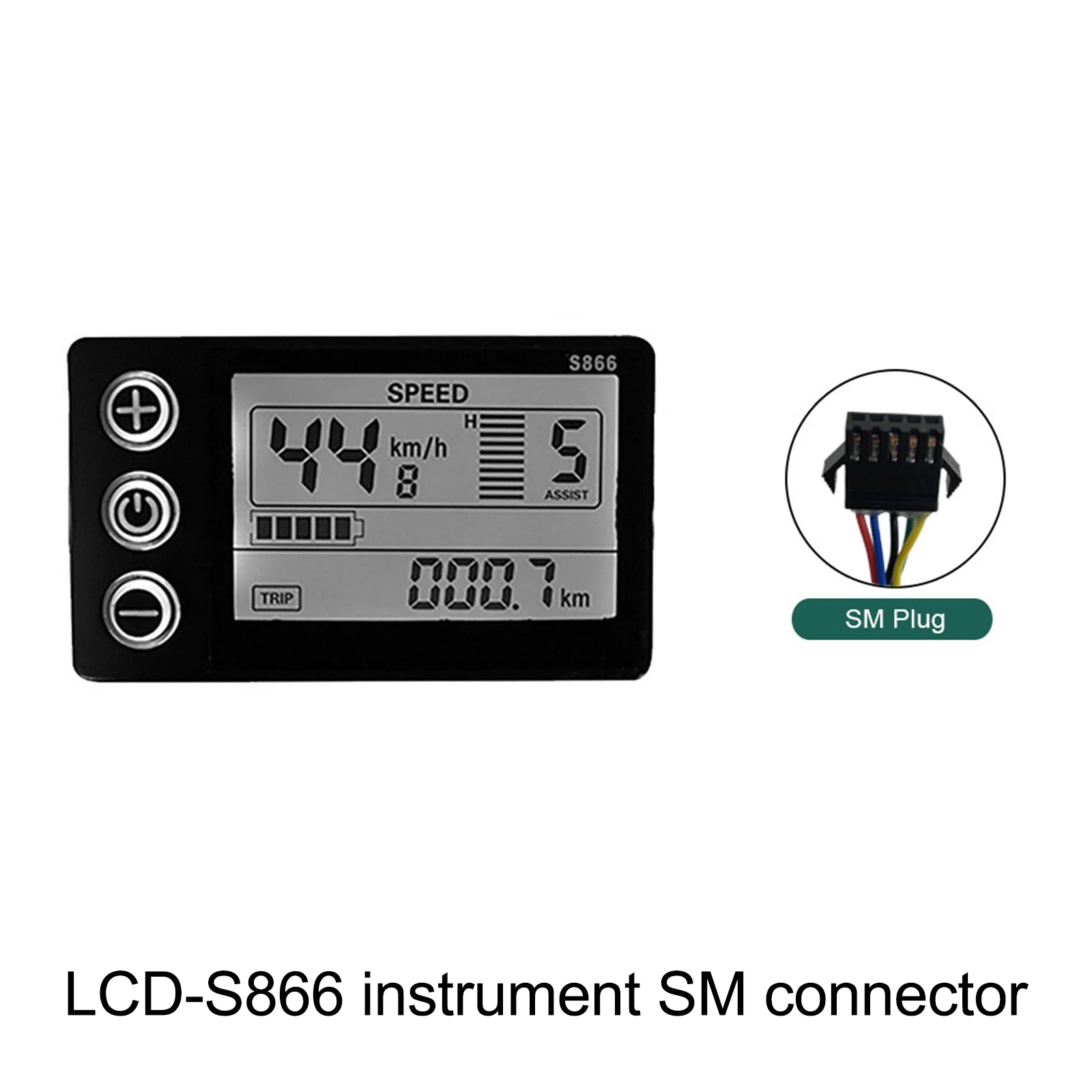 

S866 Elektrofahrrad LCD Display Monitor 24V 36V 48V Display Meter Bedienfeld SM Connector Scooter Modification Accessories