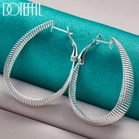 doteffil 925 sterling silver particle surface u earring for woman charm fashion wedding engagement jewelry