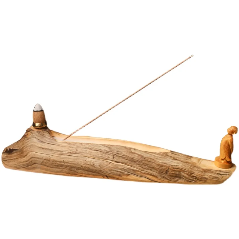 

Incense Plug Line Incenses Seat Wooden Backflow Incenses Burner Ornaments Retro Creative Tea Ceremony Incense BurnerD711D
