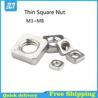 10pcs 20pcs 50pcs thin square nut din562 a2 70 304 stainless steel square nut m3 m4 m5 m6 m8