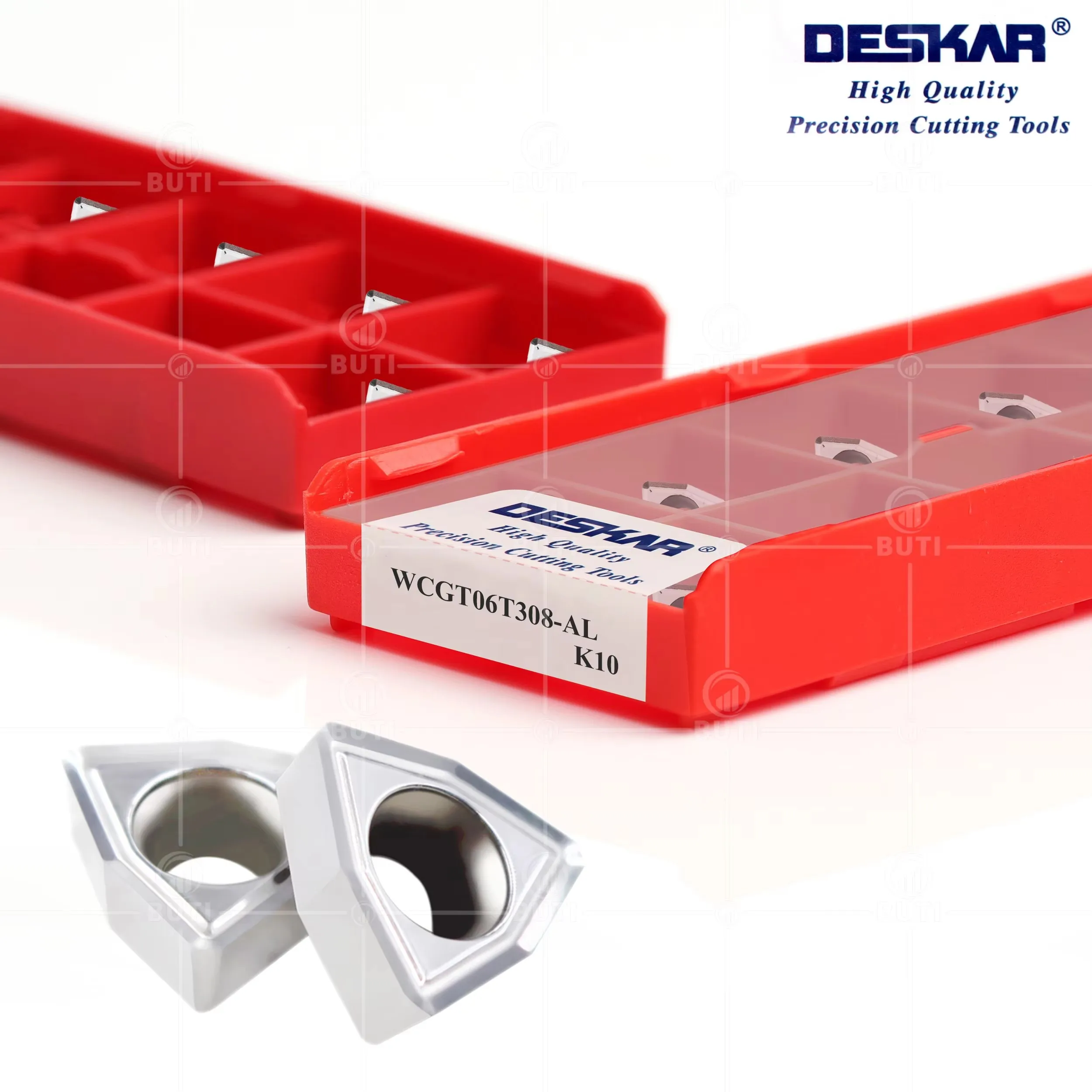 Фото DESKAR 100% Оригинальные токарные пластины WCGT030208 040208 06T308 080412 AL K10 для станков с ЧПУ, резцы для алюминия, режущий инструмент U-Drill №2