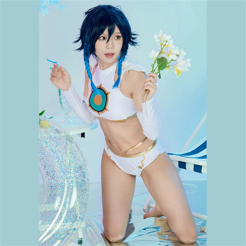 AGCOS Game Genshin Impact Barbatos Venti Doujin Купальники Косплей Костюм женские летние сексуальные
