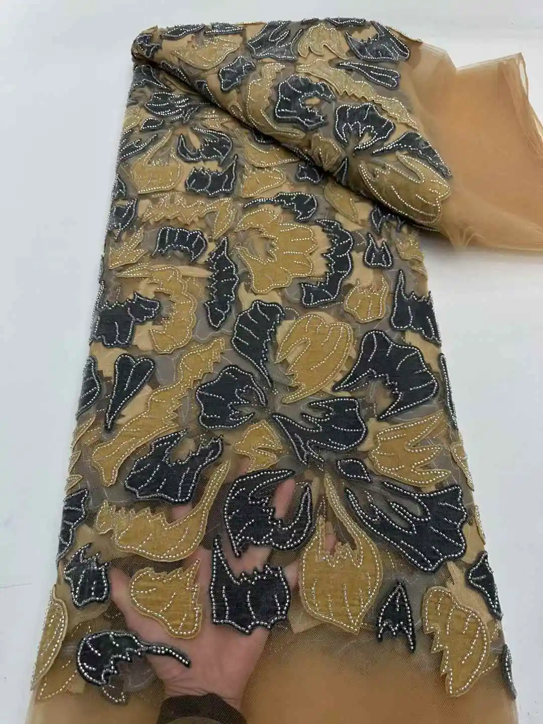 Нежная элегантная австрийская бархатная ткань высшего качества с вышивкой и