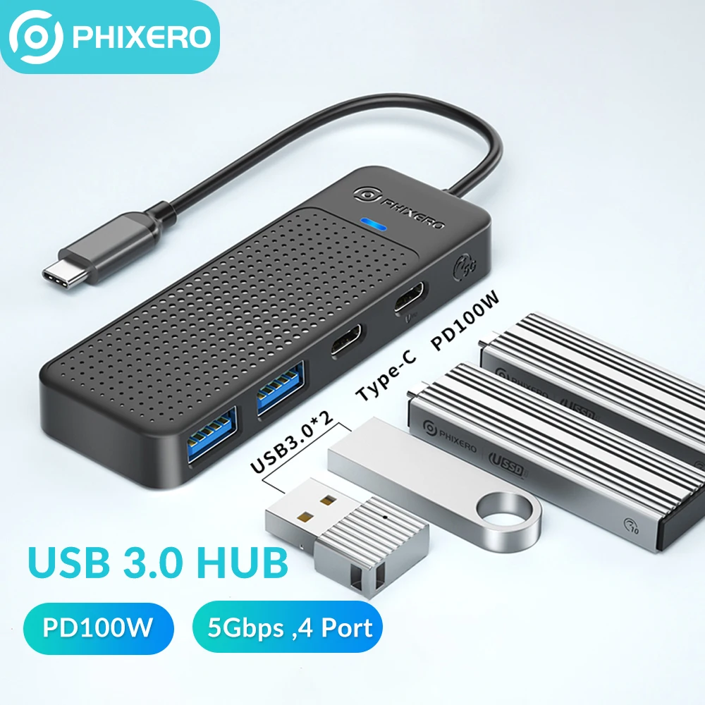 

Высокоскоростной мини-разветвитель PHIXERO, USB 3,0, 5 Гбит/с