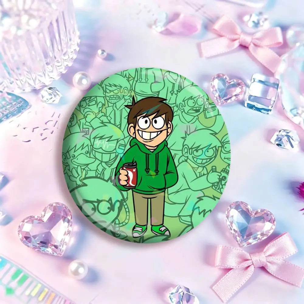 Фото E-Eddsworld Эдд Том Мэтт Торд Круглый Лазерный Значок Креативные Пинсы Брошь для Декора Подарки для Фанатов Коллекционирование Пасхальных Украшений №5