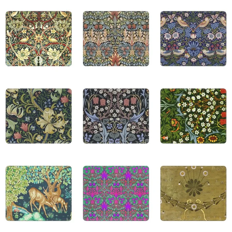 

Игровой коврик для мыши с нескользящей резиновой основой, античный коврик для мыши с изображением Вильяма Морриса бульлера, компьютерный Текстильный коврик для мыши