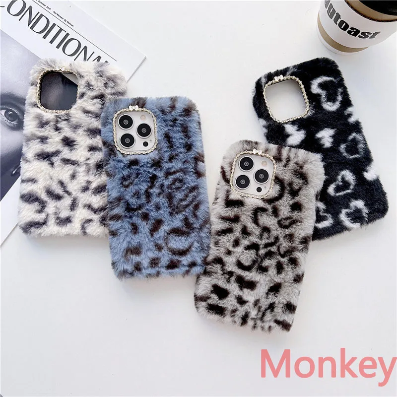 

Leopard Print Phone Case For Samsung Galaxy S23 A13 A23 A33 A53 A73 A02 M32 M12 M31S M52 A9 A7 2018 A5 Luxury Fur Silicone Cover