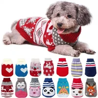 warm pet dog clothes for cat christmas knitted sweater pet chihuahua bulldog clothing for small medium puppy costume coat winter