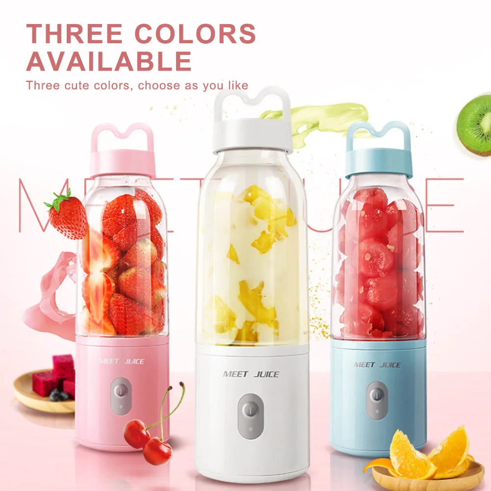 

500ml Electric Personal Blender Portable Mini USB Rechargeable Fruit Mixer Wireless Press Juicers Charging Fruit Squeezer
