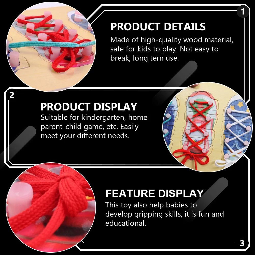 Игрушки для дошкольников деревянные шнурки малышей обучающие детские кроссовок