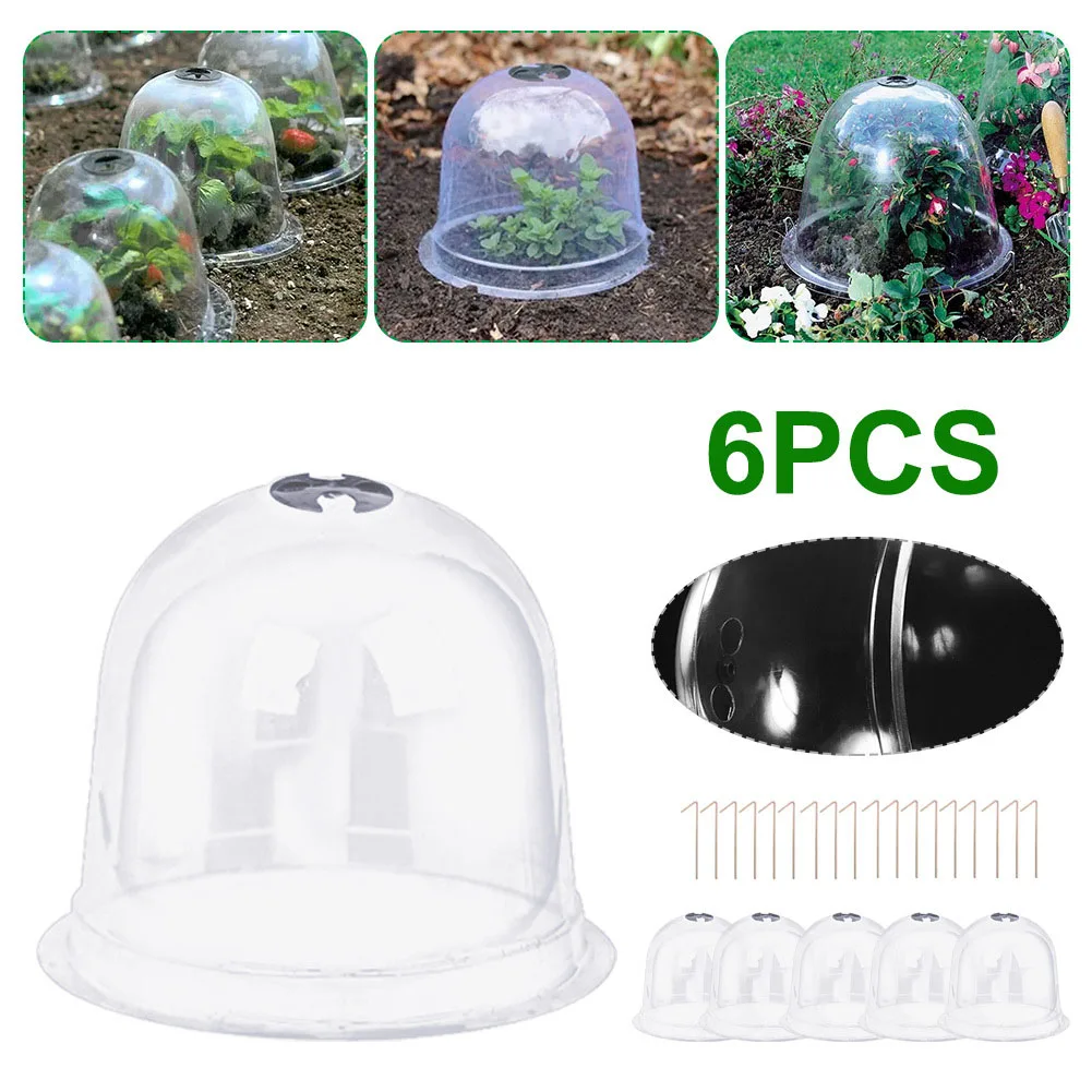 

6Pcs Greenhouse Garden Plant Bell Cover Frost Guard Anti Freeze Protection Dome for Vegetable Flower Accessories