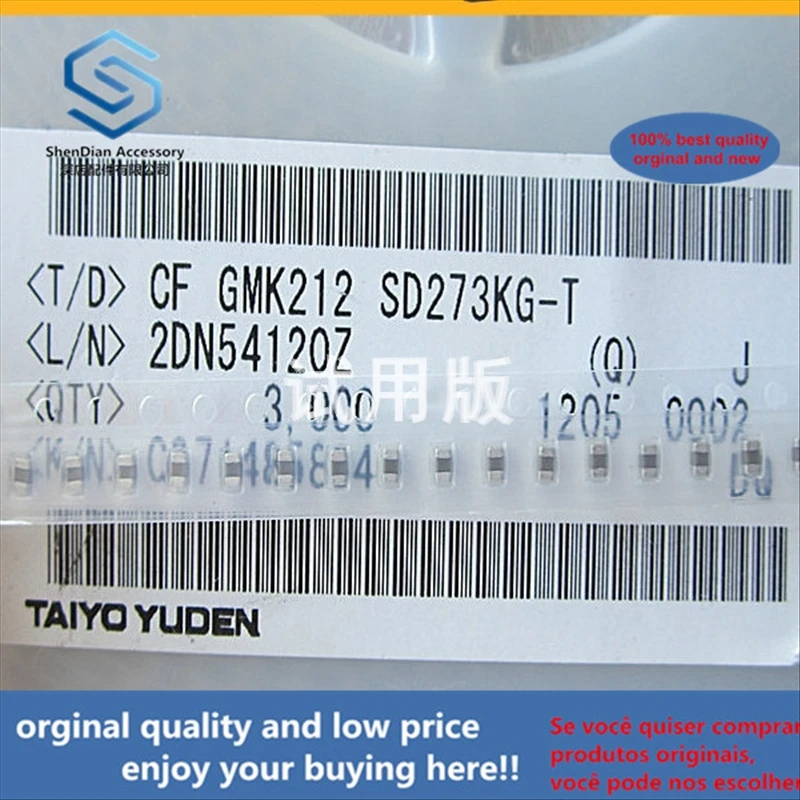 

50pcs 100% orginal new best quality GMK212SD273KG-T 0805 2012 0.027uF 27NF chip capacitor 10% 35V