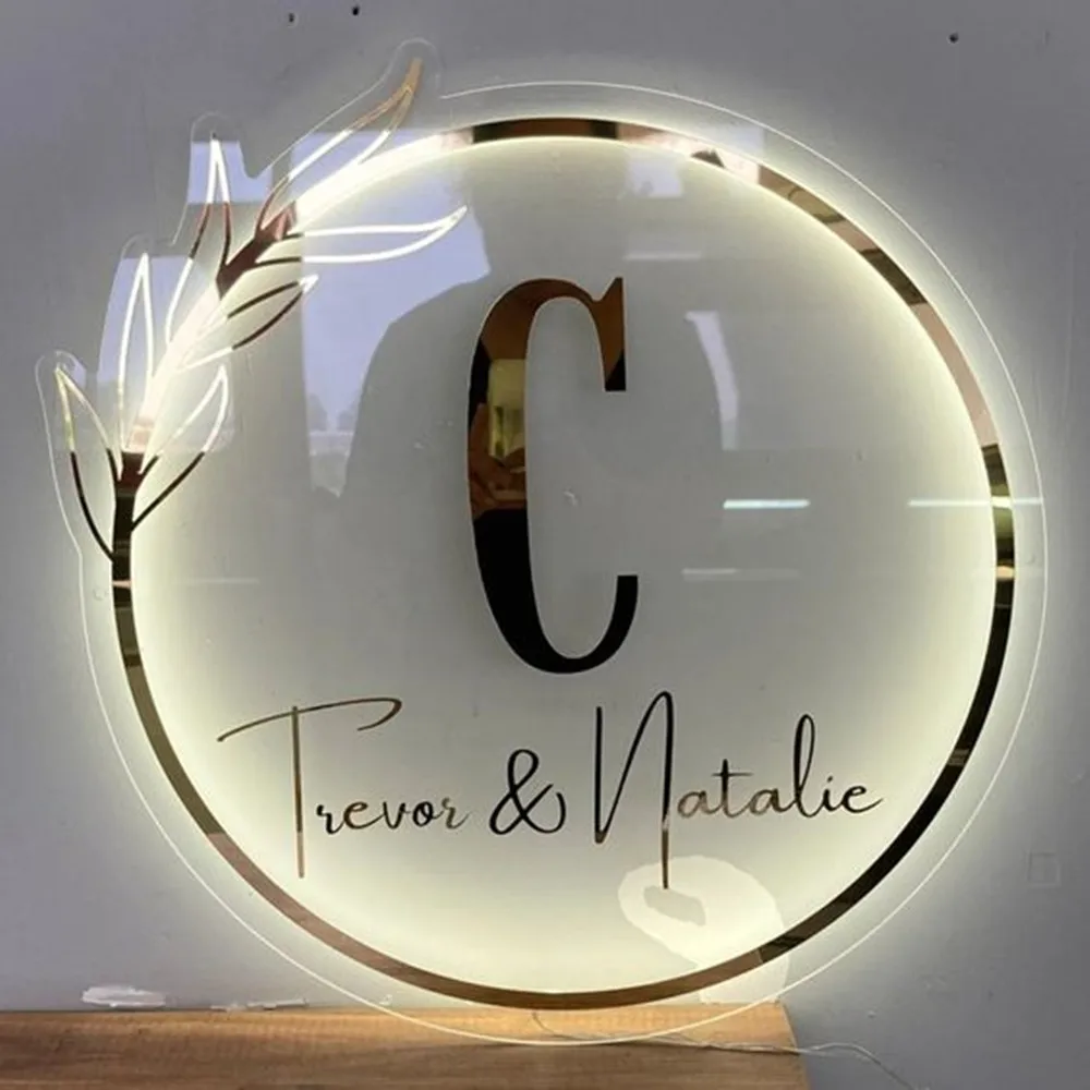 Пользовательские 3D металлический акриловый неоновый светодиодный знак частный