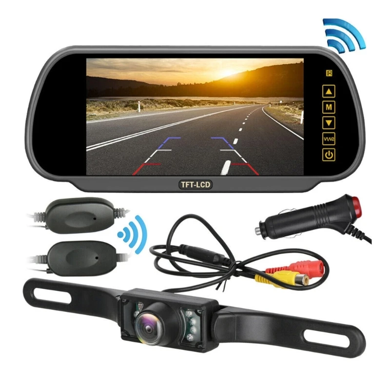 

Backup Camera with Monitor Kit, Waterproof LCD Night for VISION Reverse Camera + 7" Rear View Monitor Vehicle Parking System