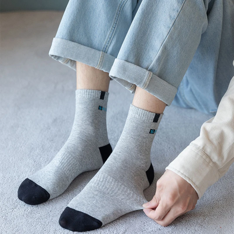 Хлопковые носки для мужчин спортивные дышащие мягкие модные кроссовки с