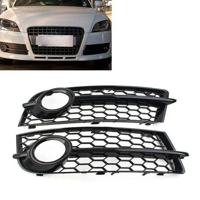

1 пара глянцевых черных автомобильных противотуманных фар для Audi TT 8J 2006-2014, передний бампер, сотовая сетка, крышка, внешние аксессуары