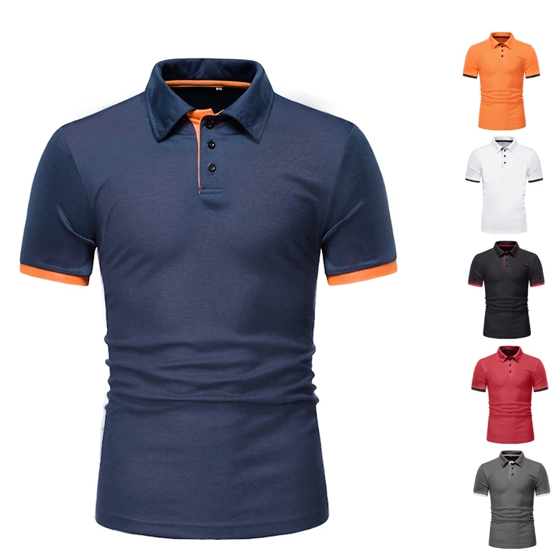 

Летняя мужская рубашка-поло в простом стиле с коротким рукавом, Тонкий Топ