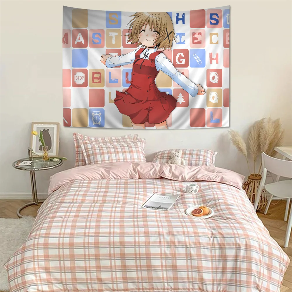 H-Hidamari S-Sketch Japanese Anime Tapestry Indian Buddha Wall Decoration Witchcraft Bohemian Hippie Hanging Sheets