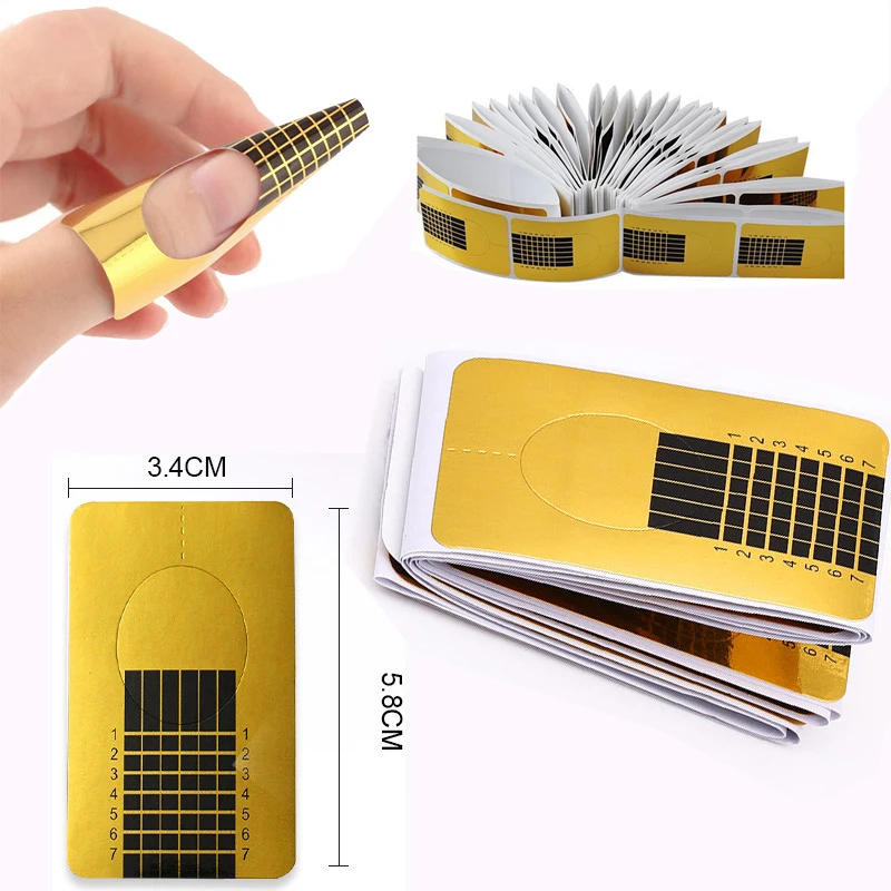 

Acrylic Nail Form Tips Nail Art Extension Paper Holder Tools Nail Sticker Polish Gel Nail Art Foils Guide for Manicure Tools