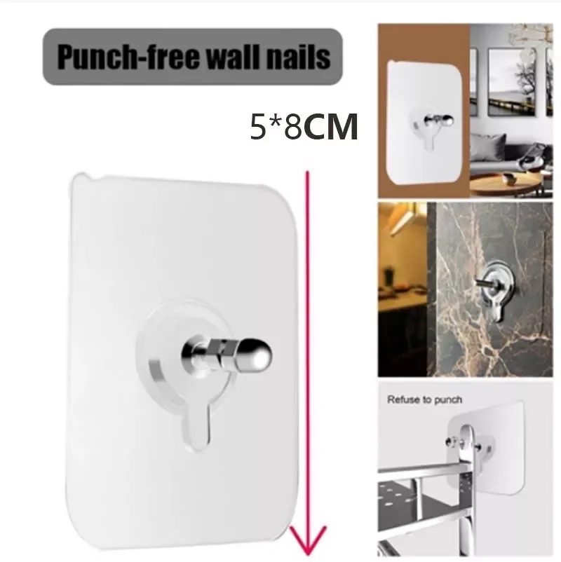 

Punch Free Screws Hanger Non-Marking Screw Stickers Wall Picture Hardwall Drywall Icture Hanging Kitchen Bathroom Hook