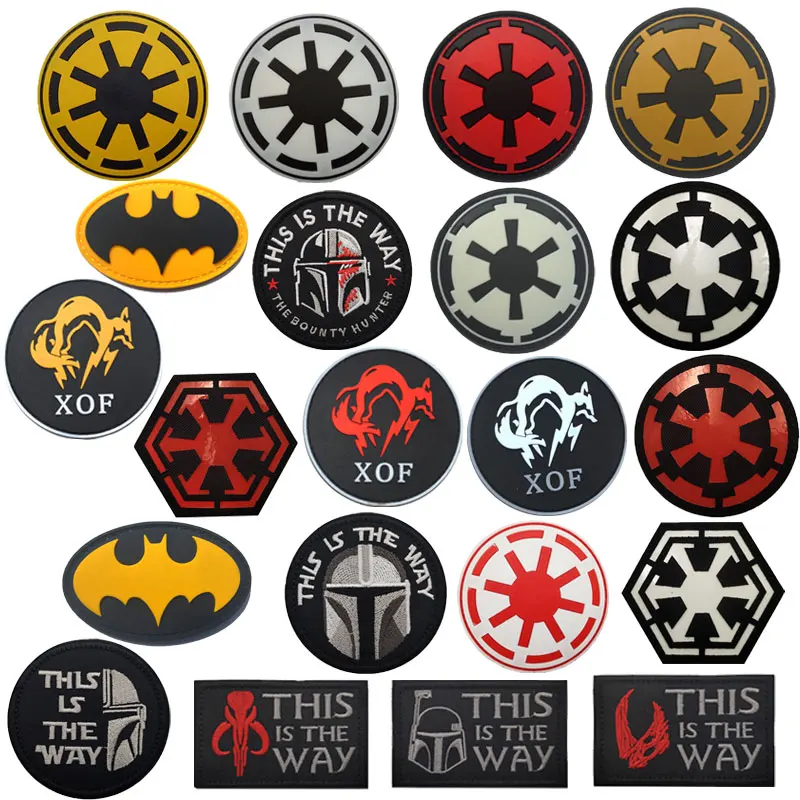 

Mandalorian Logo Hook and Loop Embroidery Patch Tactical Outdoor Personality Badge DIY Armband Clothes Backpack Decoration
