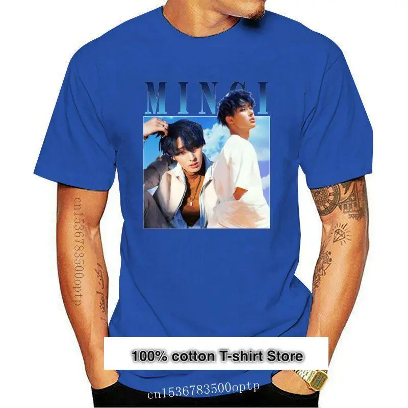 

Ateez-Camiseta coreana para niño, ropa informal, Mingi, negra, nueva Camiseta