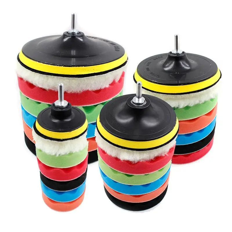 8 Pcs Mini Car Polisher Machine Scratches Killer Detailing RO/DA Tools With Sponge Pads Kit Accessories