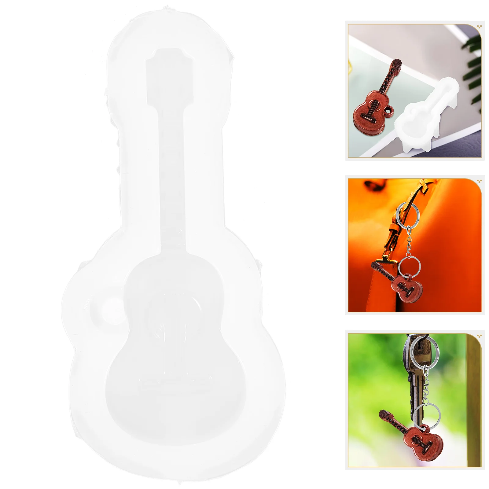 

Keychain Charm Mold DIY Molds Pendant Casting Convenient Epoxy Silicone Nonstick Violin Flexible Trim