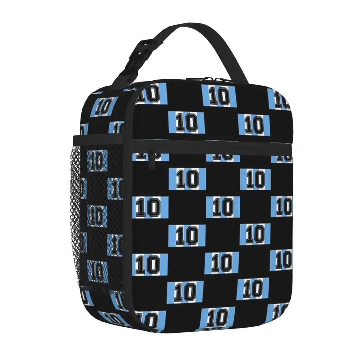 

Retro Argentina 10 Flag Football SoccerDiego Insulated Lunch Bags Thermal Bag Picnic Food Tote Bags for Woman Children School