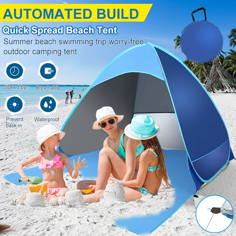 

Automatic Beach Tent 2 Person Travel Tourist Camping Sunshade Tents For Outdoor Sport Fishing Picnic Ultraviolet-Proof Foldable