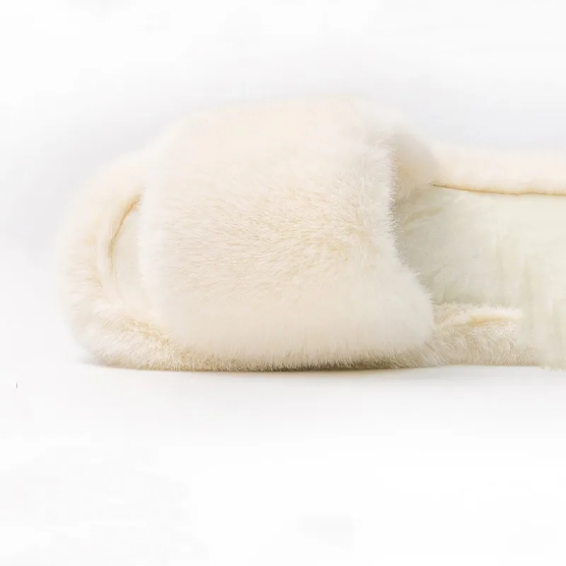 Warm Fluffy Home Slippers Women 2023 New Winter Fur Slippers for Women Flat Platform Cozy Furry House Indoor Shoes Korean Slides