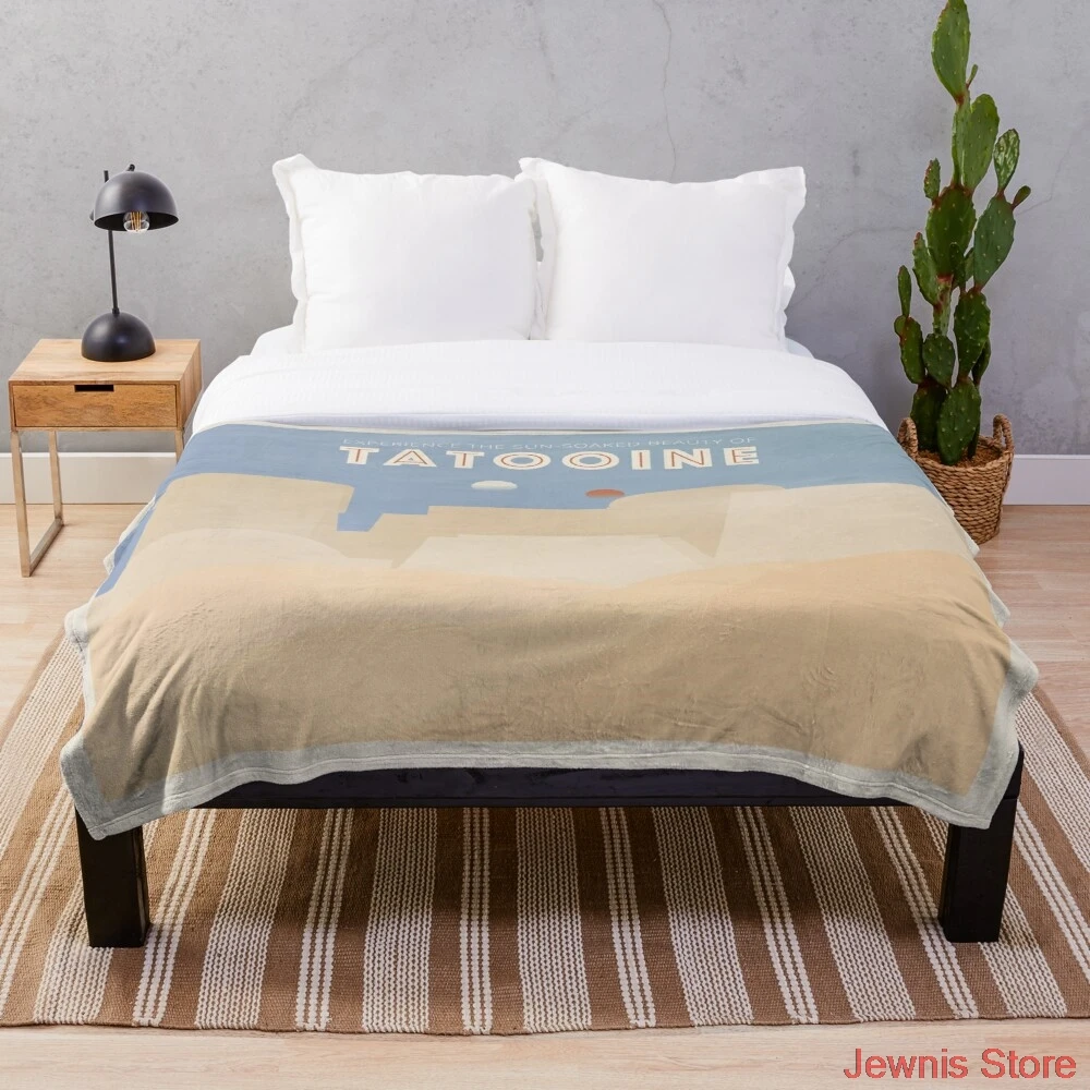 

Galactic Travel Tatooine Throw Blanket Super Soft Printing Family Car and Sofa Bed throws Summer Office Quilts