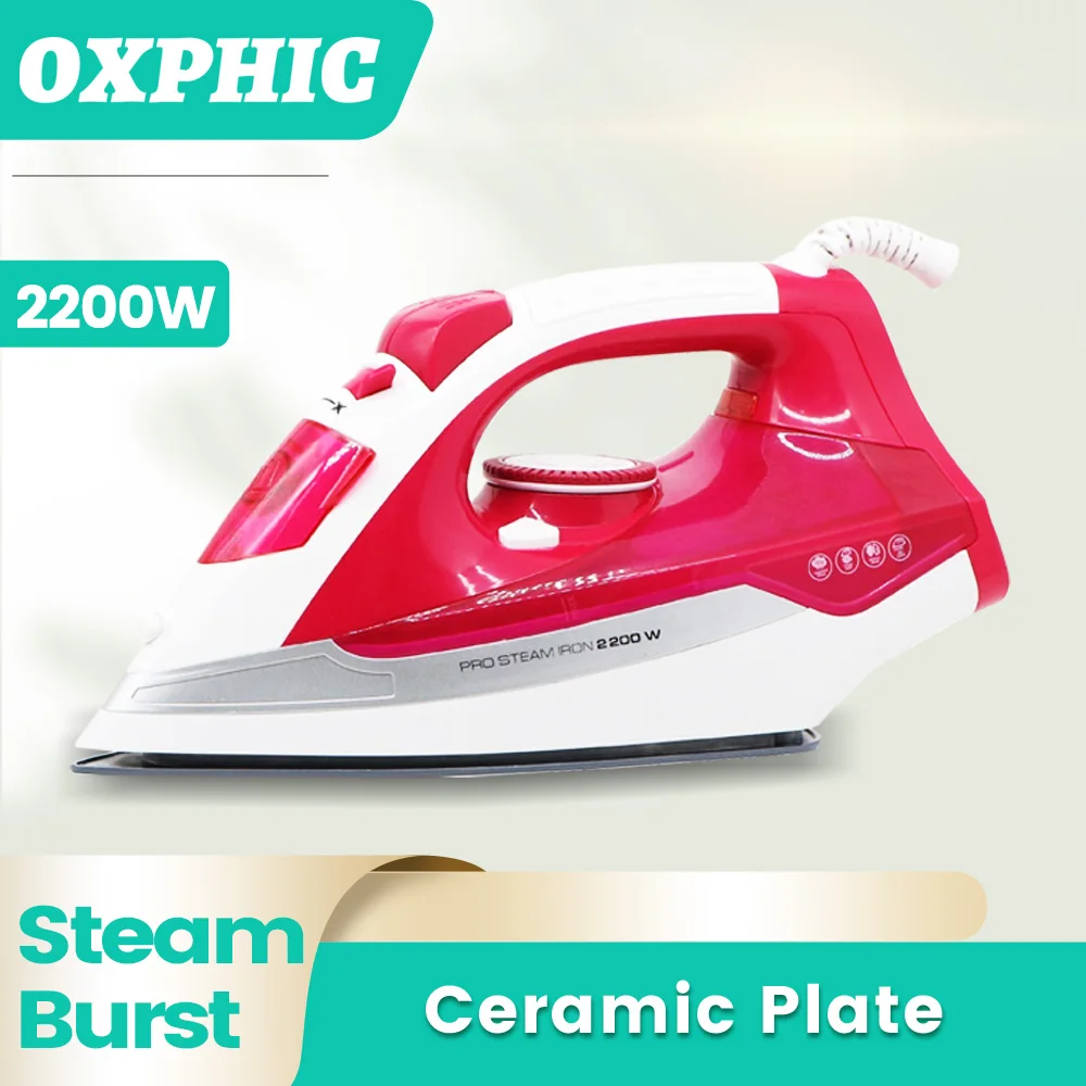 OXPHIC 2200W Porfessional Steam Iron for Clothes Plancha Vertical A Vapor Para Ropa Ironing for Cloth  مكواة بخار للملابس