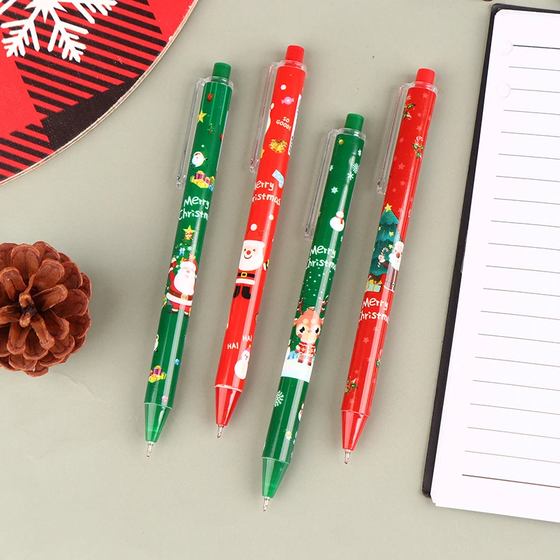 

12 шт. рождественские тематические гелевые ручки, милые искусственные Мультяшные канцелярские гелевые ручки, ручки для подписи подпись в офисе