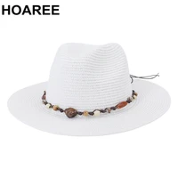 hoaree straw hat british style men womens sun hat jazz fedora sombrero gray panama 2022 new summer hat ladies chapeau