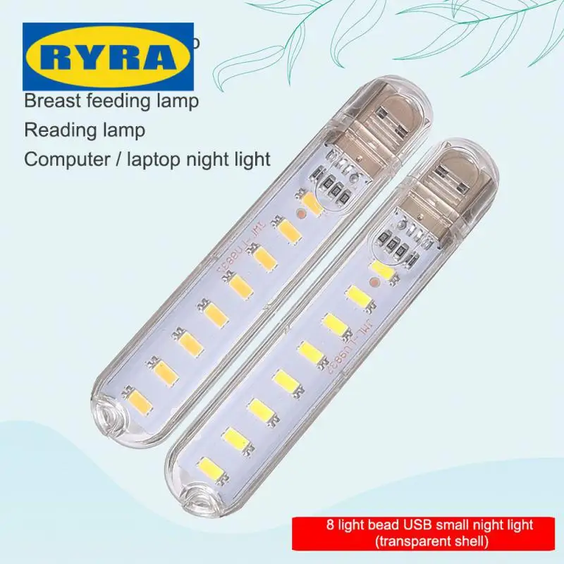 

Table Lamp Eye Protection Lamp Night Lights Mini For Power Bank Pc 5v 8leds Reading Book Lamp Led Book Light Portable