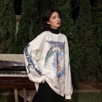 qweek harajuku hoodies women korean streetwear angel print crewneck sweatshirt white tops female 2022 spring autumn kpop