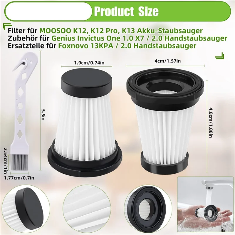HEPA-фильтр для MOOSOO K12 K12Pro K13 Genius Invictus One 1 0 X7 2 ручной пылесос беспроводная замена