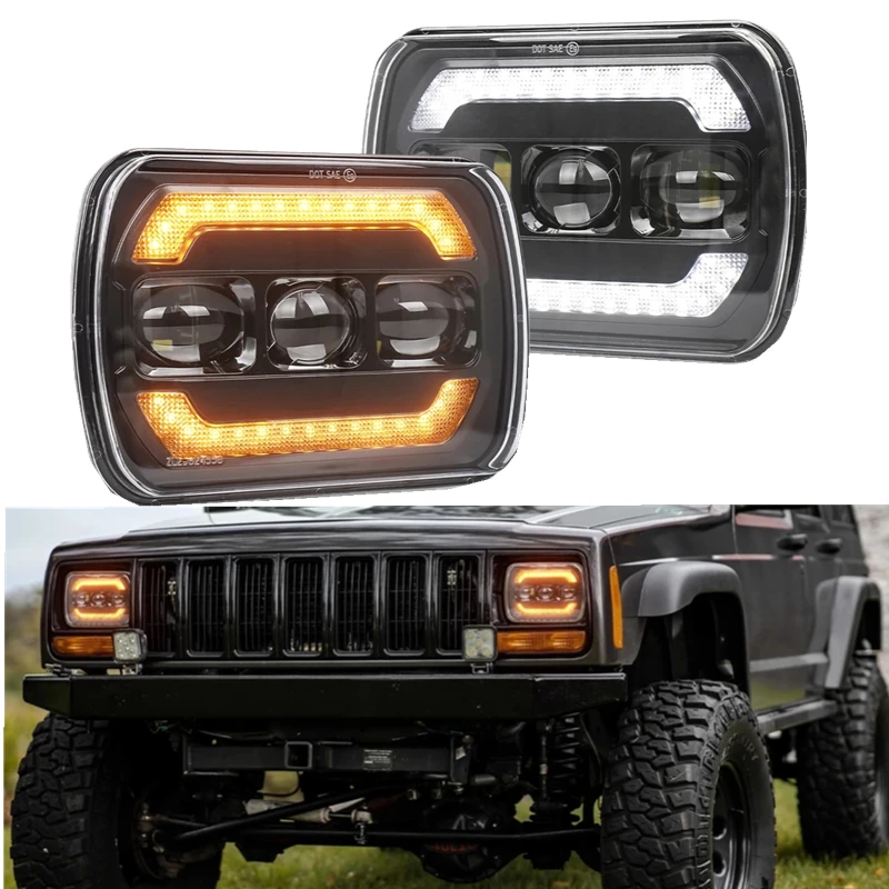 7X6 LED Headlights 6000k 280W High/Low Beam Led Headlamp For Jeep Wrangler YJ Cherokee XJ -Toyota -GMC Ford