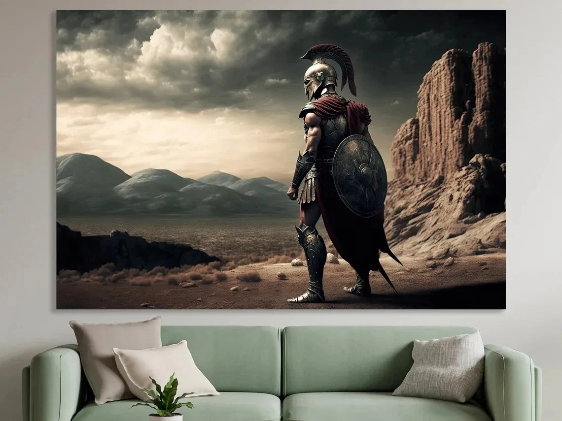 Древнегреческая мифология King Leonidas Спартанский солдат воины холст картина маслом