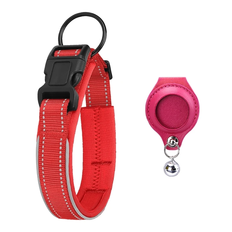 

Dog Reflective Air Tag Collar for Boy & Girl Dogs 4 Adjustable Size Nylon Collar