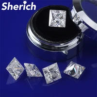 sherich princess cut square loose moissanite jewelry d color wholasale gra certificated 0 4ct 2 5ct brilliant lab grown diamond
