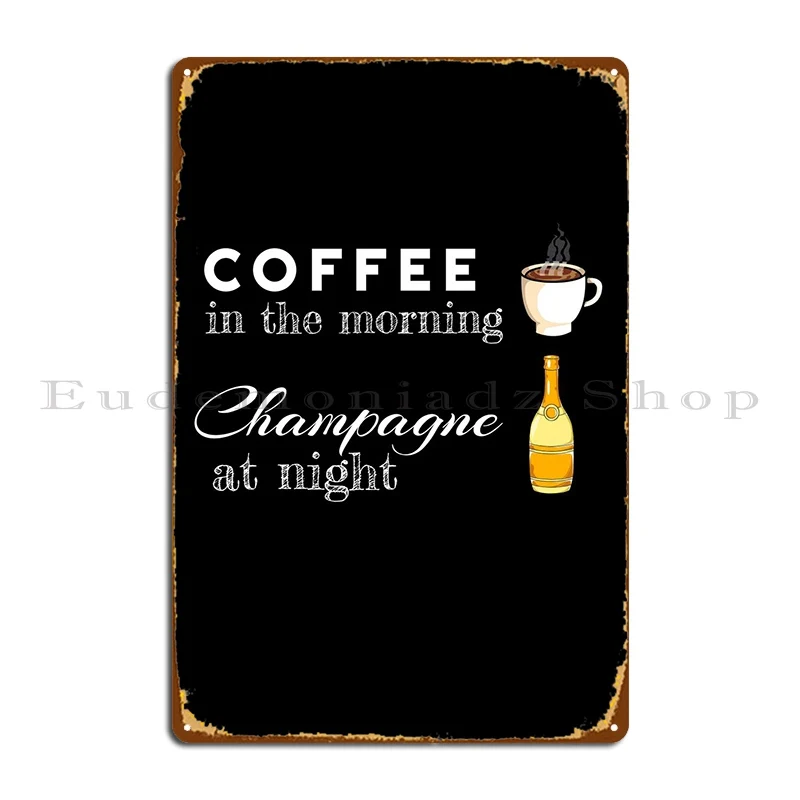 Кофе Am шампанское ночной металлический плакат паб проектирование женской стены