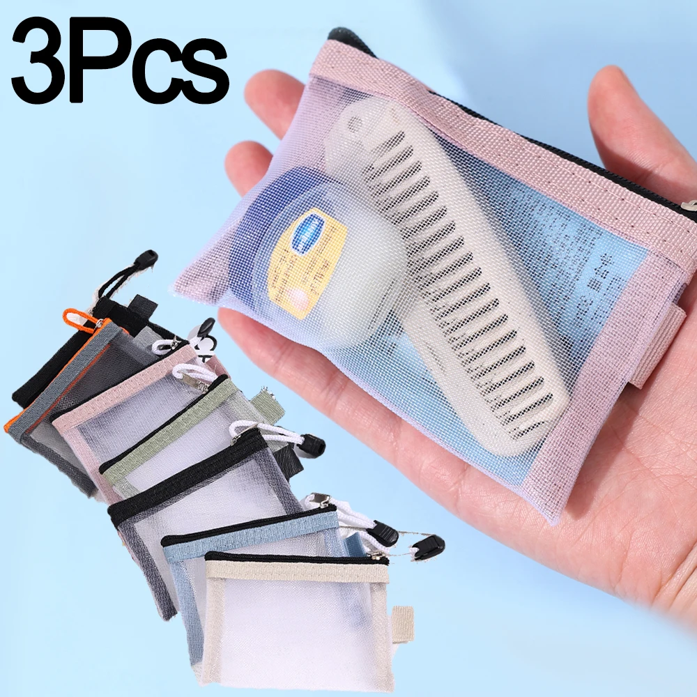 

Mini Cards Storage Bags Portable Nylon Mesh Earphone Card Small Items Storage Bag Travel Cosmetic Makeup Storage Bag Organizer