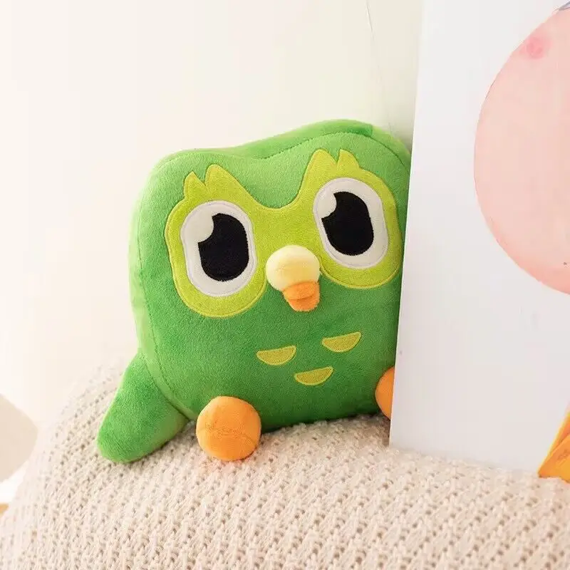 Зеленая плюшевая игрушка Duolingo Owl Duo Plushie Of The мультяшная аниме-кукла с совой мягкая