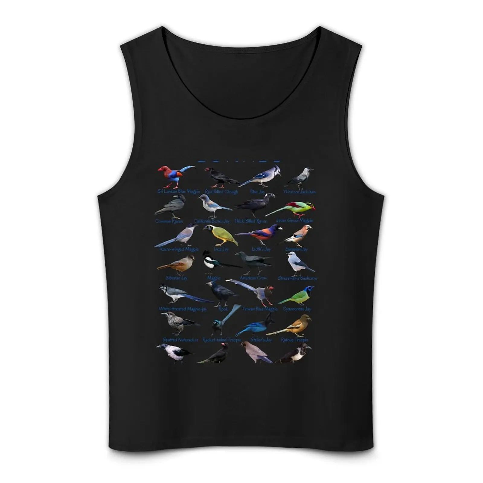 Corvids-28 Отличительная майка с птицами одежда в стиле аниме жилеты без рукавов